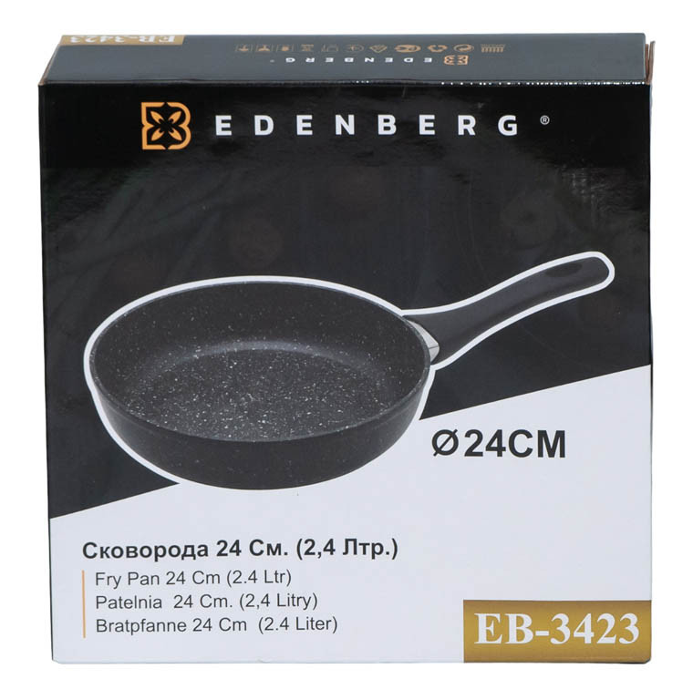 EB-3423 Сковорода 24 см. Мармурове покриття - Зображення 2