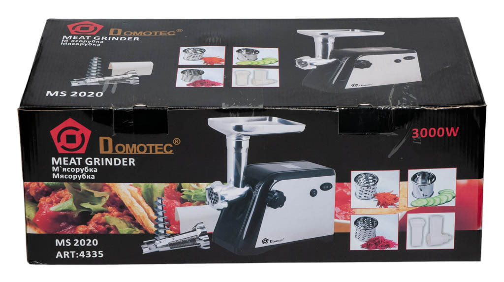 М'ясорубка DOMOTEC MS-2020B/S (3000Вт, томати, терки/шатківниці) - Зображення 2