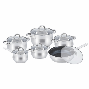 Набір каструлі із нержавіючої сталі 12 предметів Benson BN-212