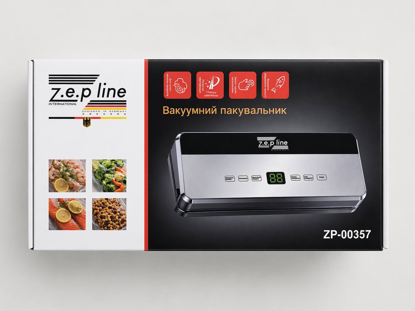 Вакуумний пакувальник 200Вт з сенсорним дисплеєм Zepline ZP-00357 - Зображення 2