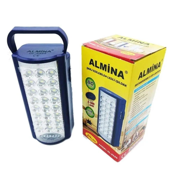 Ліхтар світлодіодний акумуляторний переносний Almina LED 220V фонарик з функцією Power Bank - Зображення 2